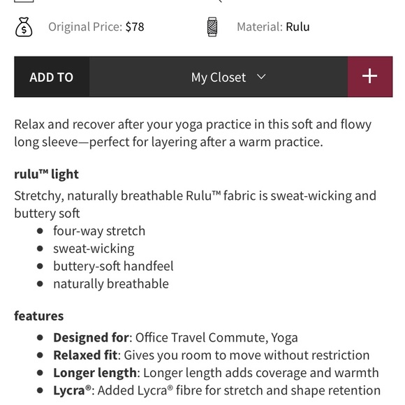 Lululemon Ease of Mind top size S maybe a 4 - Picture 7 of 8